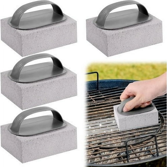 Fufafayo 4 Pack Pumice Pool Cleaning Block, Handheld Pool Tile Scrubber with Handle, Swimming Pool Scouring Brick for Tile, Grout, Concrete Gunite, Pool Cleaning Accessories for Above Ground Inground