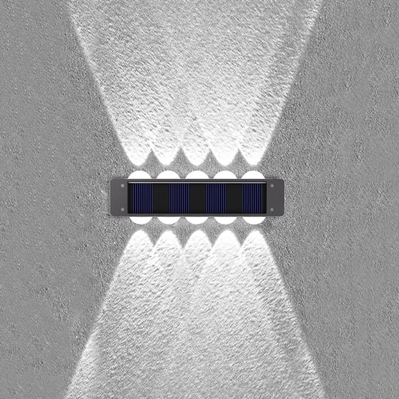 Fufafayo 4 Pack Solar Wall Lights, Outdoor Wall Washing Lights Illuminate Patio, Sunlight Powered Lamp Waterproof for Fence, Garden Porch or Deck, Modern Black Decor