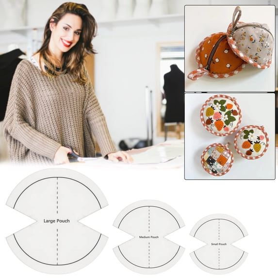 Fufafayo 4Pcs Beetles Pouch Template DIY Handbag Making Template Ruler, Scallops Sewing Ruler, DIY Craft Ruler for Handbag Pouch Sewing, Crafting Template for Sewing Projects and DIY Gifts