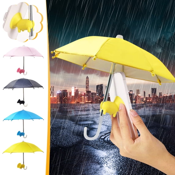 Fufafayo 4Pcs Phone Umbrella Suction Cup Stand, Universal Outdoor Phone Sunshade, Rain Protector For Mobile Devices, Portable Anti-Glare Holder For Beach Travel Picnic