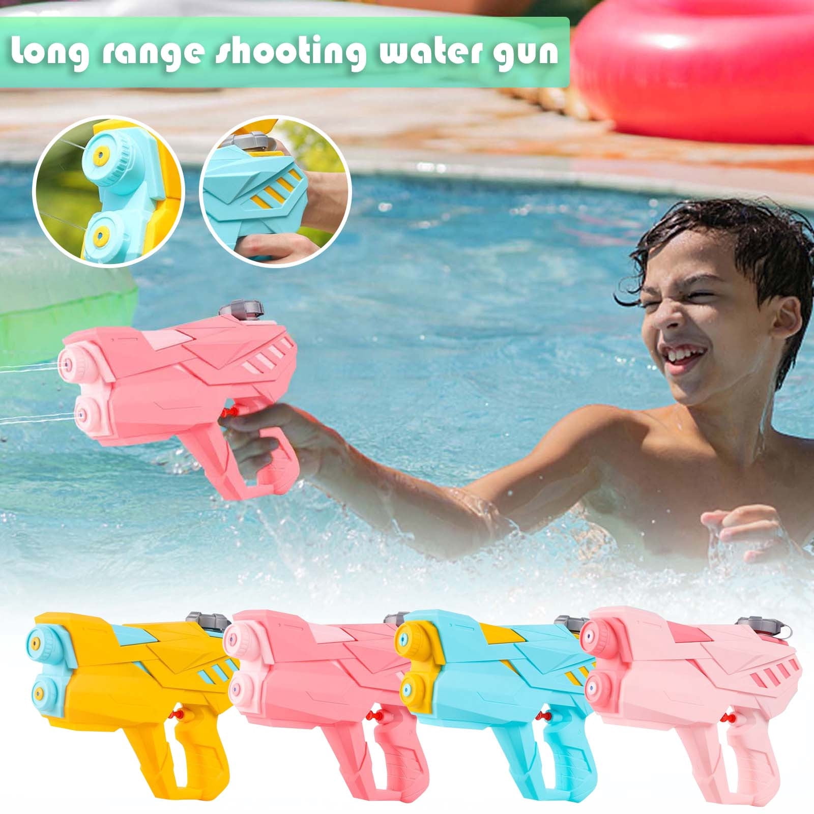 Fufafayo 4Pcs Super Water SoakerToy500ml High Capacity Long Range, Summer Outdoor Water Machine forKidsAdults, Pool Beach Garden Water PlayToy