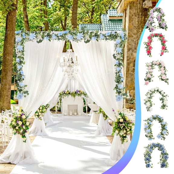 Fufafayo 4Pcs Wedding Arch Vines Artificial Eucalyptus Leaf Garland, .8m Wedding Simulation Flower Vine, Boho Rustic Wedding Decoration for Outdoor Ceremony Backdrop Party Decor