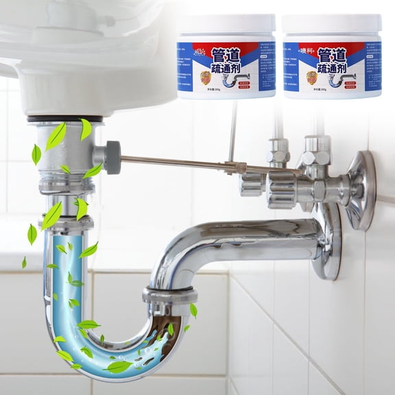 Fufafayo under $5 1Pcs Drain Cleaner, Pipe Drain Cleaner, Sewer Unclogging Agent, Toilet and Kitchen Sink Drain Opener, Deodorizing Powder, for Home, Bathroom, Shower, Fast Acting Formula