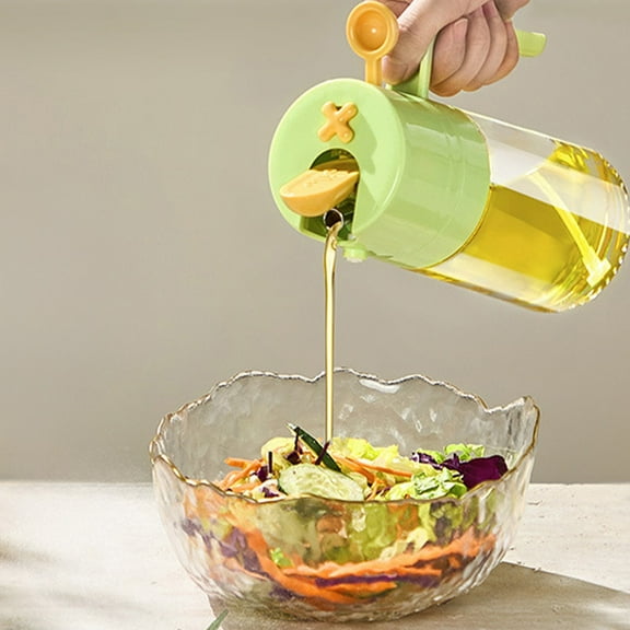 Fufafayo under $5 2 in 1 Glass Oil Sprayer and Dispenser for Kitchen, 460ML Olive Oil Bottle, Leakproof Food-Grade Oil Mister & Pourer for Air Fryer, BBQ, Salad, Baking