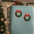thumbnail image 1 of Fufafayo under $5 2PCS Magnets Refrigerator Door Decoration Magnets Christmas Wreath Magnetic Stickers for Xmas Winter Holiday Refrigerator Metal Garage Door, 1 of 6