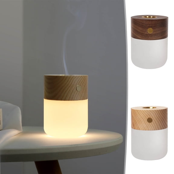 Fufafayo under $5 2Pcs Aromatherapy Night Light, Aromatherapy Night Light, Heating Essential Oil Diffuser, No Flame Fragrance Lamp, Bedroom Yoga Mood Light, Rechargeable Wood Grain Decor