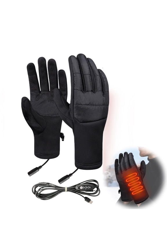 under $5 2Pcs Heated Winter Gloves, Heated Winter Gloves, USB Powered Warming Mittens, Touchscreen Waterproof Hand Protection, Outdoor Sports Skiing Gear, Driving Cycling Hunting Gloves