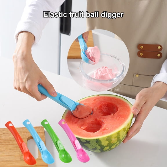 Fufafayo under $5 2Pcs Ice Cream Scoop, Ice Cream Scoop, Melon Baller Fruit Digging Tool, Kitchen Cooking Gadget for Scooping, Stainless Steel Scoop for Dessert Fruit Salad, Home Kitchen Utensil