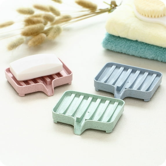 Fufafayo under $5 2Pcs Soap Dish, Soap Holder, Bathroom Soap Tray with Drainage Rack, Storage Box for Shower and Sink, Keeps Soap Dry and Area Clean, Suitable for Vanity, Bathtub Edge