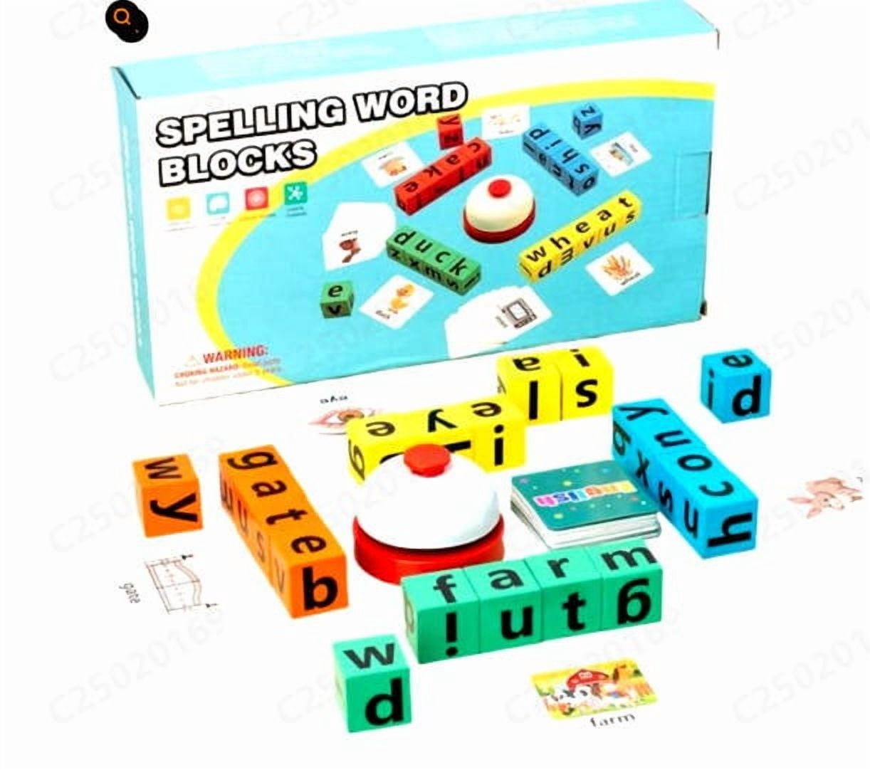 Fufafayo under $5 2Pcs Word Dice Game, 60pcs Dice Words Game, Letter Dice Spelling Strategy Game, Board Game for Game Nights, Portable Crossword Race, Classroom Lexical Workout
