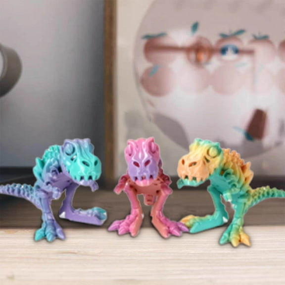 Fufafayo under $5 3D Printed Dragon, Articulated Dragon, 3D Printed Crystal Dragon Egg Set, Desk Toy and Decor for Home, Office, Fidget Toy, Collectible Model with Movement