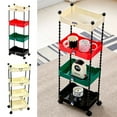 thumbnail image 1 of Fufafayo under $5 4-Tier Rolling Storage Cart, Rolling Utility Cart, Kitchen Cart with Wheels for Bathroom, Living Room, Kithcen, Office Storage and Organization, 35.4x13x9 In, 1 of 9