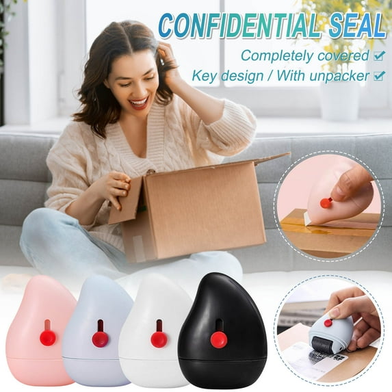 Fufafayo under $5 4Pcs Identity Protector, Identity Protection Roller, Ink Seal for Blurring Addresses on Mail, Confidential Information Cover for Packages, Refillable Privacy Tool