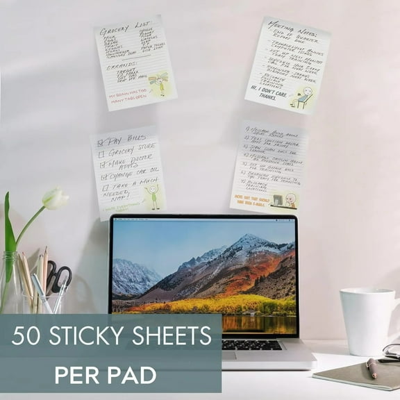 Fufafayo under $5 4Pcs Notepad, Sarcastic Office Notepad, Funny To Do List Pad for Desk Worker, 50 Sheets of Memo Paper for Tasks and Notes, Compact Size for Journaling and Reminders