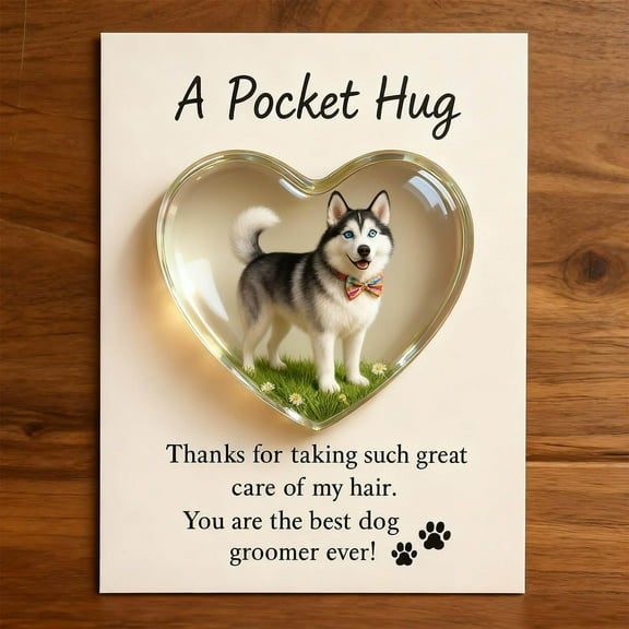 Fufafayo under $5 4Pcs Pocket Dog Groomer Gift, Pocket Gift for Dog Groomers, Thank You Appreciation Gift, Small Desk Decor for Pet Professionals, Heartfelt Thank You Card, Cute Dog Lover Gift