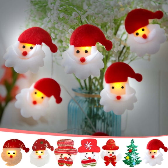 Fufafayo under $5 5Pcs Christmas Lights, Christmas Lights, Copper Wire String Lights, Santa Claus LED Decor for Tree, Indoor, Outdoor, Window, Battery Operated with Flashing Mode