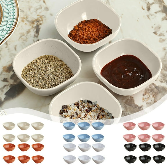 Fufafayo under $5 6 Pack Wheat Straw Soy Sauce Dishes, Dessert Bowls Unbreakable Small Dessert Bowls Mini Prep Bowls for Salsa, Side Dishes, Snacks, Fruit, Desserts, Appetizers