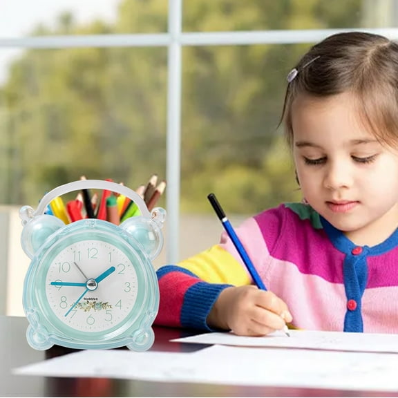 Fufafayo under $5 Alarm Clock, Alarm Clock, Primary School Student Children's Bedside Clock, Simple Small Desk Alarm Clock, Jump Seconds Not Silent, Cute Timepiece for Room, Study, Gift for Kids