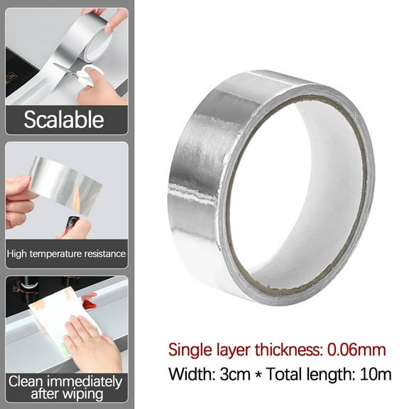 Fufafayo under $5 Aluminum Foil Tape, Heat Resistant Sealing, Kitchen Sink Seal, Gas Stove Protection, Home Repair Tape, Sealing Adhesive Strip, Household Maintenance Tool