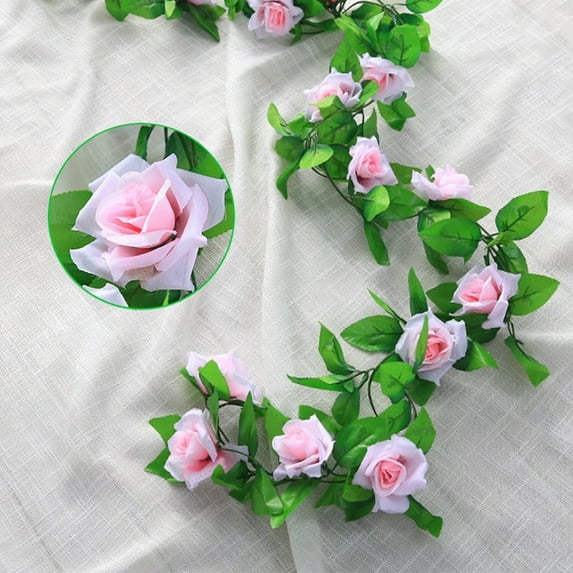 Fufafayo under $5 Artificial Flower Vine, Spring Summer Wreath with Wildflower Design, Decorative Flower Garland for Indoor Outdoor, Wedding Arch Porch Staircase Decor