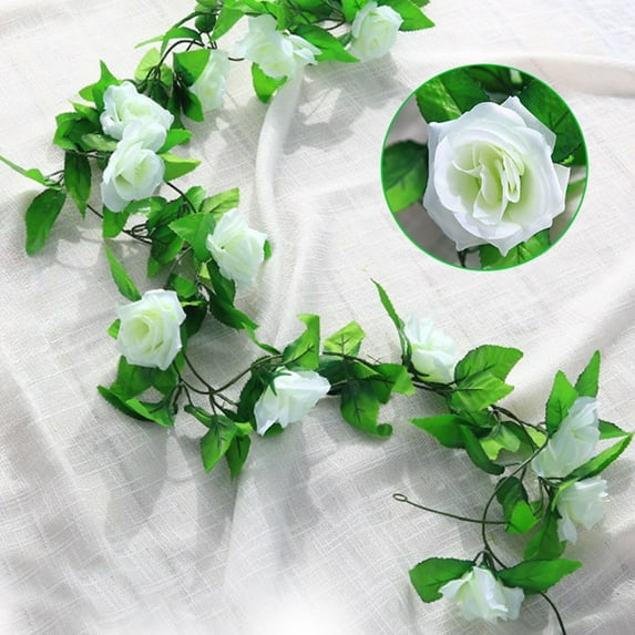 Fufafayo under $5 Artificial Flower Vine, Spring Summer Wreath with Wildflower Design, Decorative Flower Garland for Indoor Outdoor, Wedding Arch Porch Staircase Decor