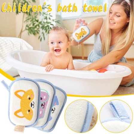 Fufafayo under $5 Baby Bath Sponge, Newborn Shampoo Wash Cloth, Soft Bathing Towel for Infants, Gentle Skin Cleaning, Bath Time Essential, Child Care Must Have, Hygienic Bath Accessory