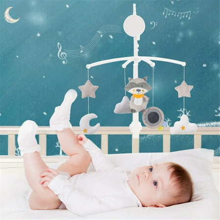 Fufafayo under $5 Baby Crib Mobile, Baby Crib Mobile, Musical Rotating Cradle Toy, Hanging Mobile with Lights and Music for Infant, Nursery Decor, Baby Bed, Stroller, Car Seat
