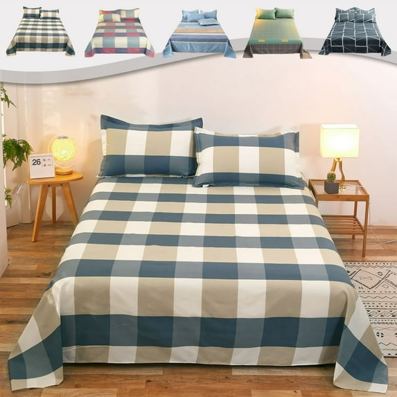 Fufafayo under $5 Bedding Sets, 3 Piece Sheet and Pillowcase Set, All Season Comforter Collection with Corner Tabs, Shrinkage and Fade Resistant Microfiber, Classic Style for Double Bed Room Decor