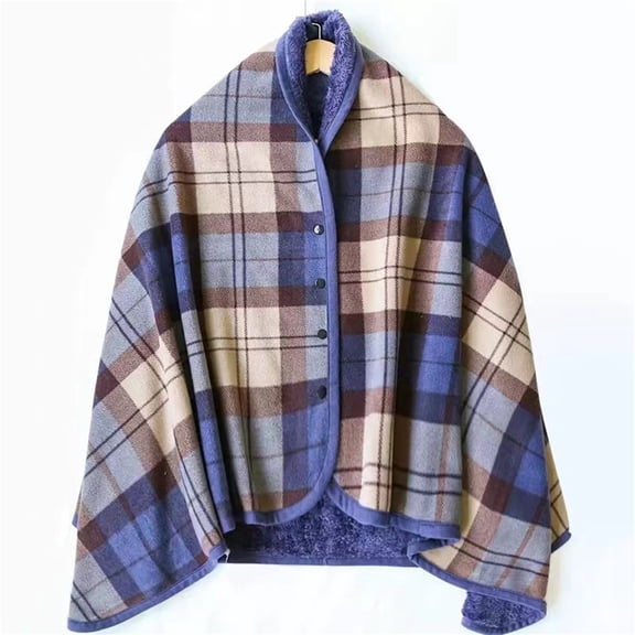 Fufafayo under $5 Blanket Scarf, Lady Multifunction Double Layer Tartan Plaid Blanket Scarf, Wrap Shawl for Winter Warmth 100x140cm, Soft Comfortable for Home Office Car Travel