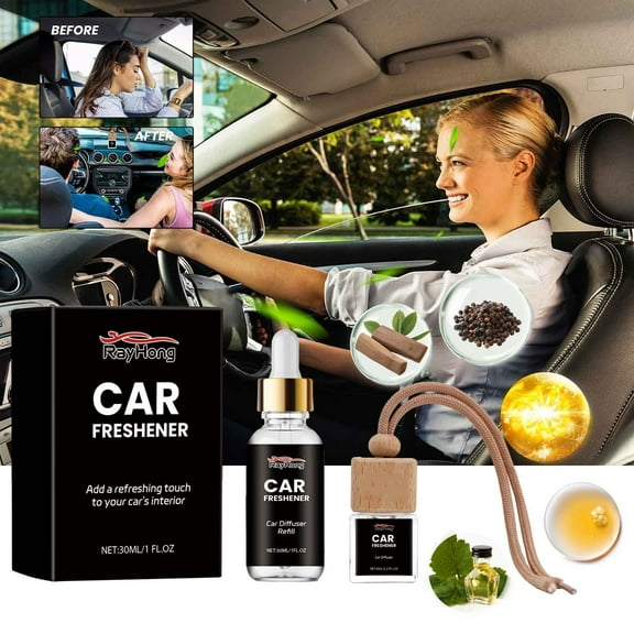 Fufafayo under $5 Car Diffuser, Car Air Freshener Diffuser, Refillable Scent Pods for Odor Neutralization, Clip on Vent Mount for Continuous Fragrance, for Long Drives, Road Trips