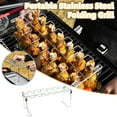 thumbnail image 1 of Fufafayo under $5 Chicken Wing Rack, BBQ Chicken Wing Rack, Stainless Steel Grill Rack with Drip Pan for Oven and Smoker, 14 Slot Chicken Leg Holder for Cooking, Barbecue Party Tool for Roasting, 1 of 9