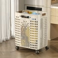 thumbnail image 1 of Fufafayo under $5 Collapsible Extral Large Laundry Hamper, Plastic Laundry Basket with Wheels, Suitable for Bathroom, Bedroom, Dorm Room, Laundry Room, 1 of 6