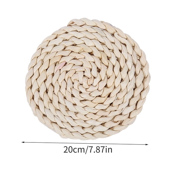 Fufafayo under $5 Corn Husk Placemat, Round Corn Husk Placemat, Thick Woven Heat Insulation and Anti-Scalding Table Pad, Natural Dining Mat for Restaurant, Home, Coffee Shop, Hotel