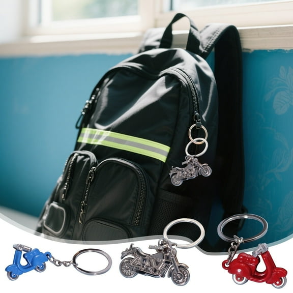 Fufafayo under $5 Creative Motorcycle Keychain, Cool Metal Shaped Keychain Pendant, Simulation Electrics Car Key Ring, Commemorative Gift for Men Women Riders