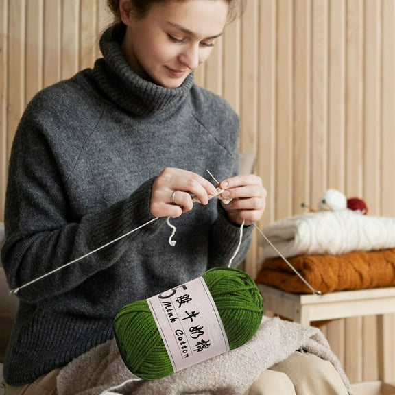 Fufafayo under $5 Crochet Yarn, Crochet Yarn, 5 Strands Milk Cotton Thread for Knitting, DIY Doll Making Wool, Baby Sweater Yarn, Soft Acrylic Yarn for Crafts, Scarves, Hats, Bags, 50g Ball