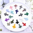 thumbnail image 1 of Fufafayo under $5 Crystal Cross, Natural Crystal Stone Set, Small Tumbled Gemstones for DIY Jewelry Making, Decorative Pieces for Home, Pocket Worry Stones, Collection of 12 Unique Natural Stones, 1 of 9
