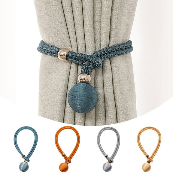 Fufafayo under $5 Curtain Tiebacks Window Curtain Decorative Rope Holdbacks, Drapery Large Tiebacks Weave Holder for Window Draperies Braided Buckle Ball Tassels Tieback