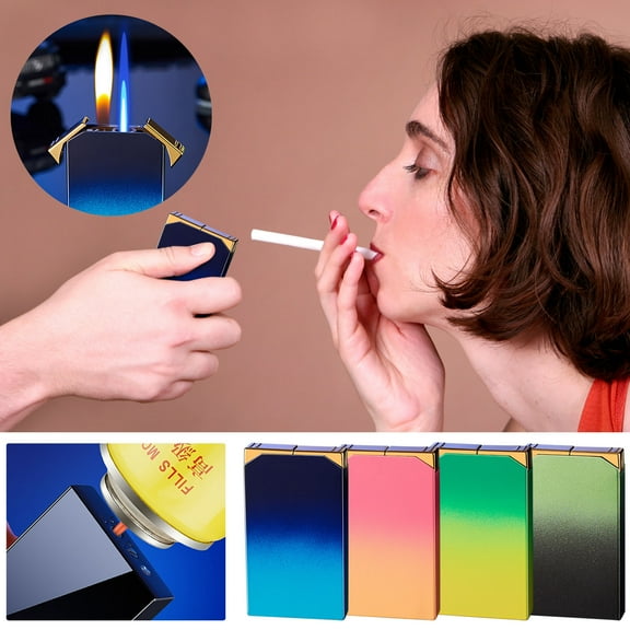 Fufafayo under $5 Dual Flame Lighter, Torch and Soft Flame Lighter, Refillable Butane Lighter, Windproof Cigar Lighter, Outdoor Utility Lighter, Multi-purpose Fire Source