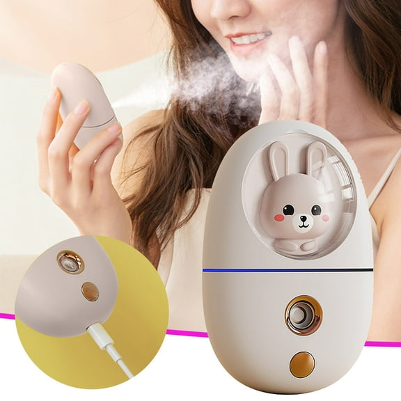 Fufafayo under $5 Face Steamer, Water Replenishment Instrument USB Charging Handheld Humidifier, Face Steaming Beauty Tool Nano Spray, Portable for Air Conditioned Room