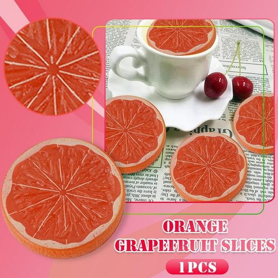 Fufafayo under $5 Fake fruit decoration, Artificial Grapefruit Slices, Realistic Plastic Fruit for Decoration, Fake Fruit Slices for Vase and Bowl, Festive Decor for Wedding and Party