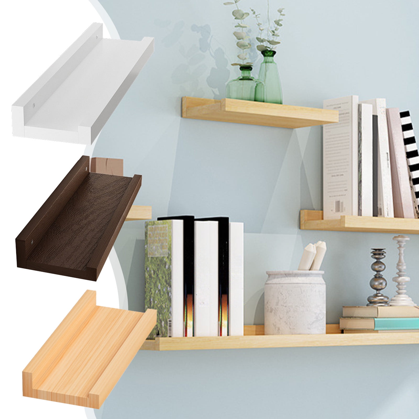 Fufafayo under $5 Floating Shelves Wall Mounted, 11.8x4.7 Inch Rustic