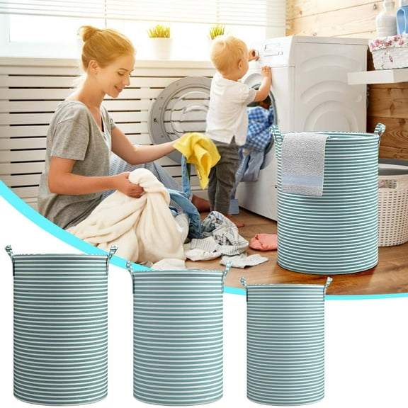 Fufafayo under $5 Foldable Laundry Basket, Collapsible Dirty Clothes Hamper for Home, Portable Storage Bin for Bathroom Dormitory, Multi Purpose Sorting Basket for Toys, Space Saving