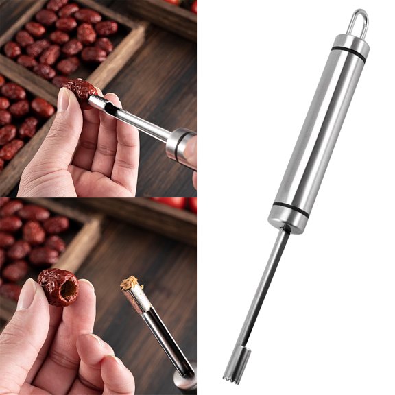 Fufafayo under $5 Fruit Corer, Fruit Corer, Stainless Steel Corer Tool, Pear Date Pitter, Kitchen Gadget for Jujube, Easy Core Removal, Practical Baking Cooking Tool