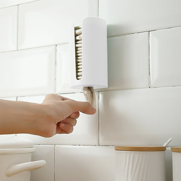 Fufafayo under $5 Garbage Bag Storage Box, Removable Plastic Bag Dispenser, Wall Mounted Punch Free Organizer, Kitchen Storage Container for Plastic Bags Trash Bags Home Office