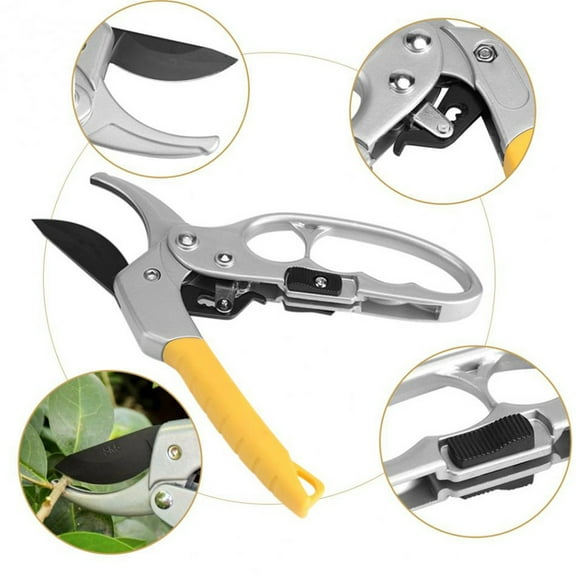 Fufafayo under $5 Garden Pruners, Ratcheting Pruning Shears, Garden Pruners for Trimming Roses, Flowers, and Trees, Ergonomic Handle with Non-Slip Grip, Ratchet Mechanism Increases Cutting Power