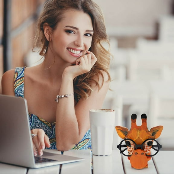 Fufafayo under $5 Glasses Stand, Wooden Desktop Organizer, Animal Shape Eyewear Holder, Office Desk Decor, Home Accessory, Gift for Professionals, Workspace Essential