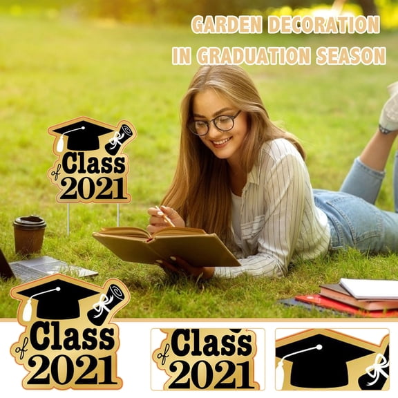 Fufafayo under $5 Graduation Yard Sign, Lawn Sign for Graduation Party, Outdoor Yard Decoration for Graduates, Corrugated Plastic Field Sign Post, for Ceremony Photo Backdrop Celebration