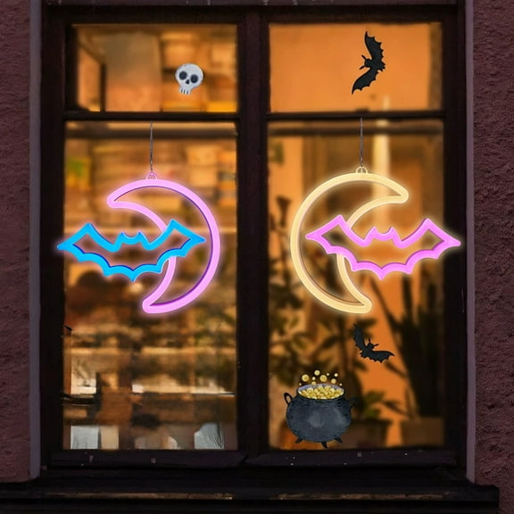 Fufafayo under $5 Halloween Neon Sign Neon Sign for Wall Decor Neon Light Sign for Wall USB Powered Led Neon Sign for wall decor bedroom Living Room Bar Party Christmas Halloween