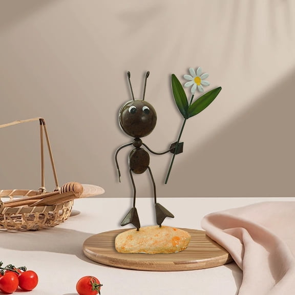 Fufafayo under $5 Handcrafted Iron Ants, Artistic Resin and Iron Figurines for Decor, Unique Home Decoration for Living Room, Whimsical Art Pieces for Shelf Decor