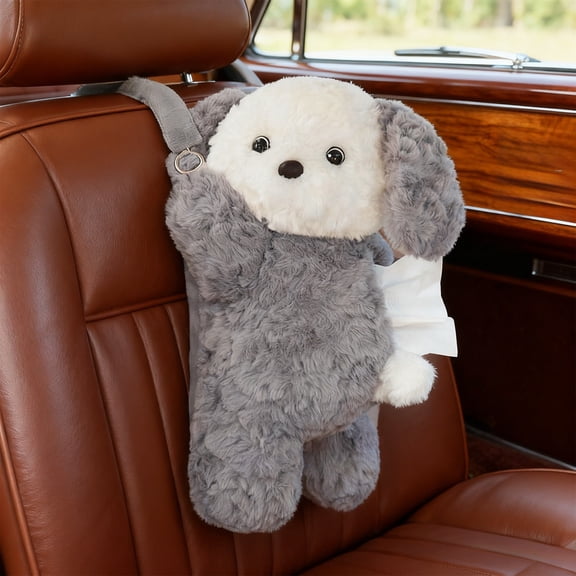 Fufafayo under $5 Hanging Car Tissue Box, Hanging Tissue Box, Car Tissue Holder, Fabric Tissue Dispenser for Car, Soft Storage Bag for Tissues, Car Organizer for Front Seat Back Seat